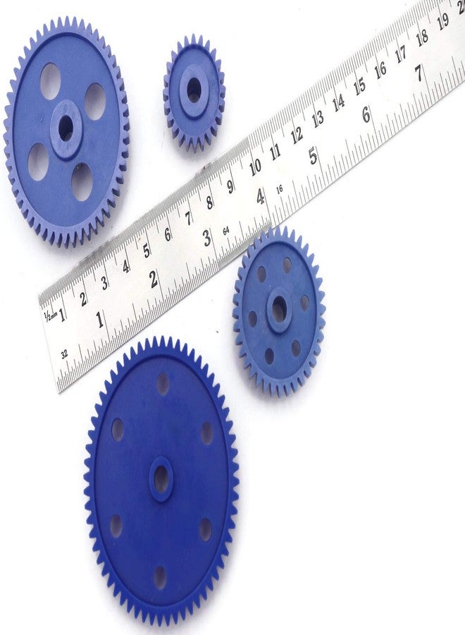 إلكترونيك سبايسس مجموعة تروس بلاستيكية زرقاء من Electronic Spices، مناسبة لمحركات التيار المستمر، نماذج ألعاب يمكنك صنعها بنفسك، 61 سنًا + 50 سنًا + 36 سنًا + 26 سنًا، زوج من 4 قطع - Image 4